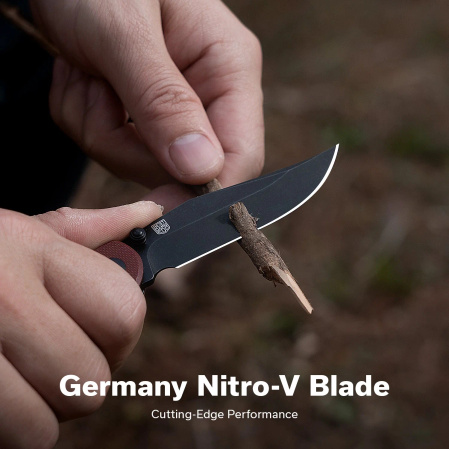 Civivi Clingman Knife Burgundy G10, Black Stonewashed Nitro-V by Taylor Martin Best Damn EDC (C23065-2)