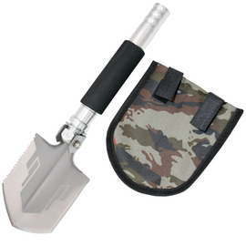 Shovel with saw and compass Third Decor Habitat M9808 Grey Aluminum, Stonewashed 420 (M9808)