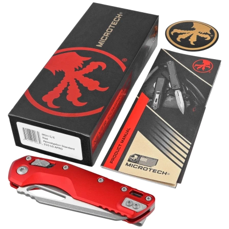 Microtech MSI S/E Knife Red Aluminum, Apocalyptic M390MK by Tony Marfione (210-10APRD)