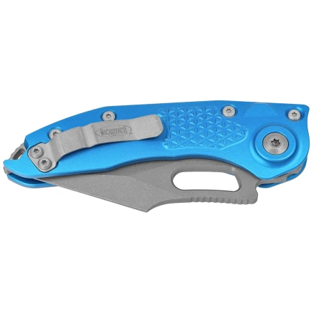 Nóż automatyczny Microtech Stitch-A S/E Blue Tri-Grip Aluminium, Apocalyptic M390 by Borka Blades and Tony Marfione (169-10APBL)