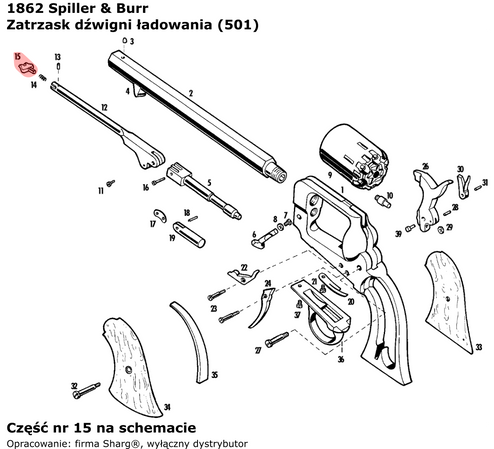 Pietta Latch for 1858 Remington, 1862 Spiller & Burr (501)