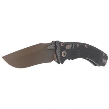 Nóż składany Microtech Amphibian Ram-Lok S/E Dark Burnt Bronze Fluted Aluminium, Bronze Apocalyptic M390MK by Tony Marfione (137RL-1FLDB-X19Z23)