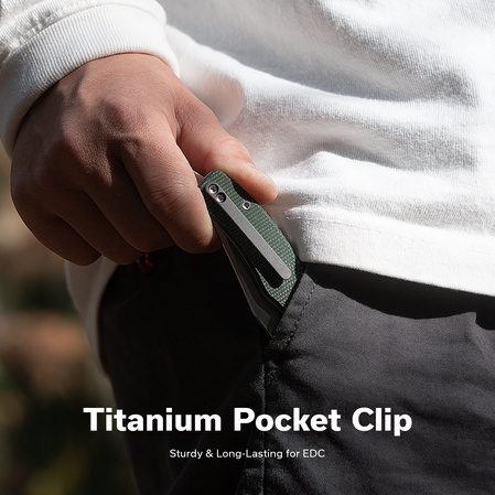 Civivi Clingman Knife Green Canvas Micarta, Satin Nitro-V by Taylor Martin Best Damn EDC (C23065-4)