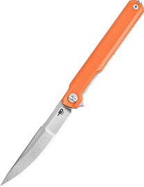 Bestech Duoz Knife Orange G10, Stonewashed 14C28N by Ostap Hel (BG65B)