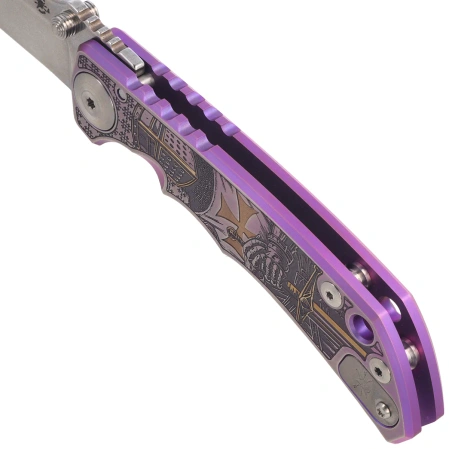 Spartan Blades Harsey Folder ''Templar Purple'' Titanium, Stonewashed MagnaCut by William W. Harsey (SF5TEMP)
