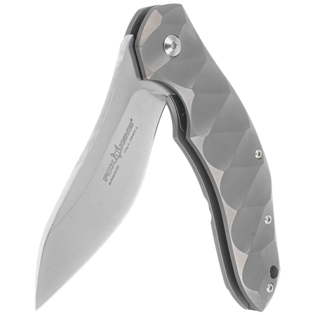 Fox Flipper Knife Gray Titanium, Satin N690Co by Jens Ansø (FX-302)