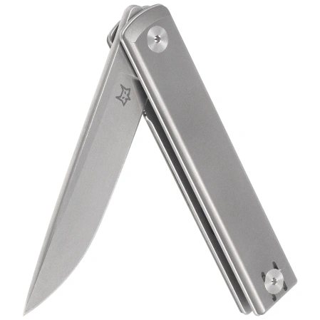Fox Chnops Heritage Knife Gray Titanium, Stonewashed Hybrid Cryo by Raven Knives Design (FX-544 TI)