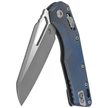 Microtech MSI S/E Ram-Lok Marfione Select Knife Antique Blue Slab Side Titanium, Apocalyptic M390MK by Tony Marfione (210-10APMS2)
