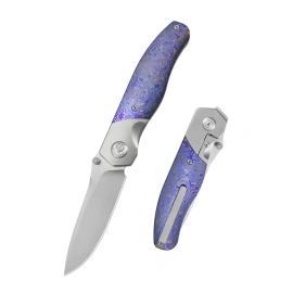 Nóż składany Kubey KB Velvet Snake Titanium / Zircuti, Hand Rubbed Satin M390 by Bastard Knives (KB266D)
