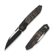WeKnife Brr15 Black Titanium/Copper Foil Carbon Fiber, Black Stonewashed/Satin M390 by Rafal Brzeski (WE24007-1)