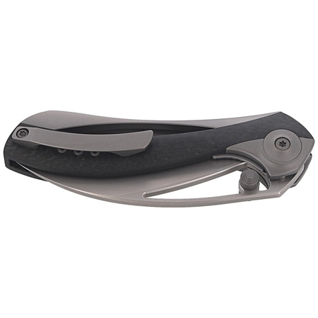 Nóż składany WE Knife Pleroma Gray Titanium / Carbon Fiber, Satin M390 by Elijah Isham (821A)
