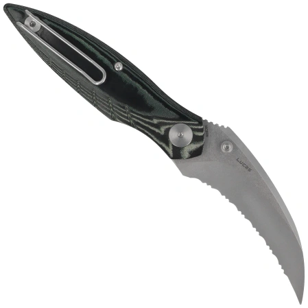 Nóż składany Bestech Mantidae Green Micarta, Satin/Stonewashed F/S 14C28N by Lucas (BG60G)