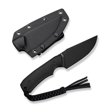 Civivi Gander Knife Black Canvas Micarta, Black Stonewashed 14C28N by Matt Gentry (C24058B-2)