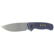 WE Knife Seer LE No 576/610 Blue Titanium, Rubber Silver CPM 20CV knife (WE20015-2)