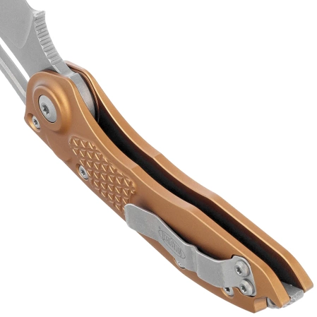 Nóż automatyczny Microtech Stitch-A S/E Tan Aluminium, Apocalyptic M390 by Borka Blades and Tony Marfione (169-10APTA)