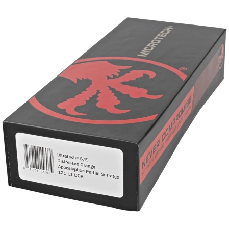 Microtech Ultratech S/E OTF Knife Distressed Orange Aluminum, Apocalyptic P/S M390 by Tony Marfione (121-11DOR)