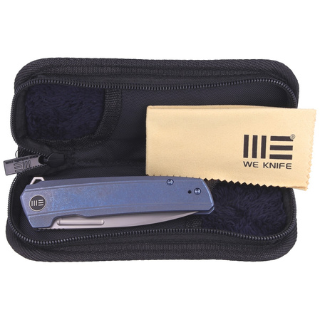WE Knife Speedster Blue Titanium, Silver Bead Blasted CPM 20CV (WE21021B-3)