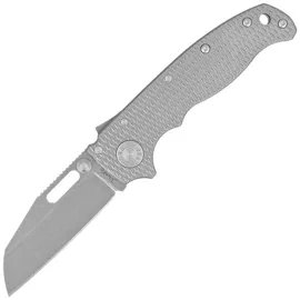 Demko AD20.5 Shark Foot Knife Milled Titanium, Stonewashed CPM 20CV by Andrew Demko (205-20CV-TI-TEX-SF)