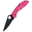 Spyderco Delica 4 FRN Pink, Black Blade Plain CPMS30V knife (C11FPPNS30VBK)