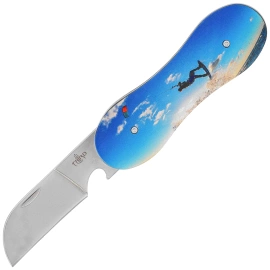 Nóż składany Third Decor Habitat N119H Kitesurf Double-Sided 3D Kitesurfer Aluminium, Mirror-Polished 420 (TH-N119H)