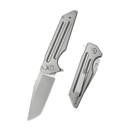 Kubey KB Knives Relentless Gray Titanium, Silver Bead Blasting M390 by Jake Hoback (KB462A)