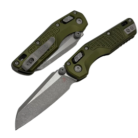 Microtech MSI Mini S/E Knife Frag OD Green Aluminum, Apocalyptic M390MK by Tony Marfione (210M-10APFROD)