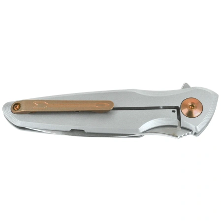 Spartan Blades Pandia Knife Gray Titanium, Bronze HW, Stonewashed MagnaCut by Curtis Iovito (SF16SWBZ)