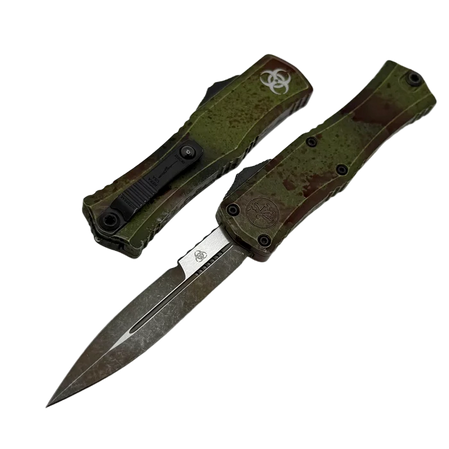 Microtech Hera II Mini Bayonet Signature OTF Knife Outbreak Aluminium, Outbreak M390MK by Tony and Sean Marfione (1701M-1OBDS)