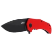Kubey Bravo One Drop Point Knife Red G10, Blackwashed AUS-10 by Mikkel Willumsen (KU319E)