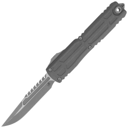 Microtech Ultratech Gen III EX-ZBP Interceptor Signature OTF Knife Natural Clear Aluminum, Apocalyptic M390MK by Tony Marfione (1117EX-10APNCS)