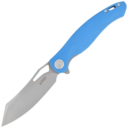 Kubey Drake Knife Blue G10, Beadblasted AUS-10 by Maksim Tkachuk (KU239D)