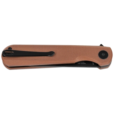Bestechman Flick Knife Brown G10, Black PVD D2 by Ostap Hel (BMK13G)