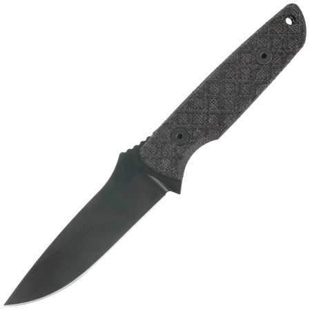 Spartan Blades Alala Knife Black Canvas Micarta, Black 1095 Cro-Van by Curtis Iovito (SBSL004BKBK)