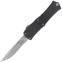Microtech Hera II Mini Recurve S/E OTF Knife Black Aluminium, Stonewashed M390MK by Tony Marfione (1705M-10)