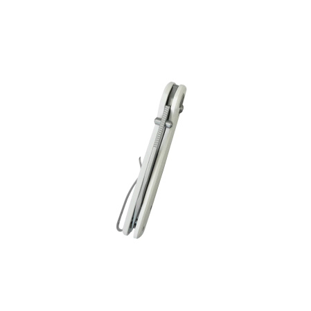 Kubey Bluff KU248G Knife White G10, Sandblasted 14C28N by Garet Caronna