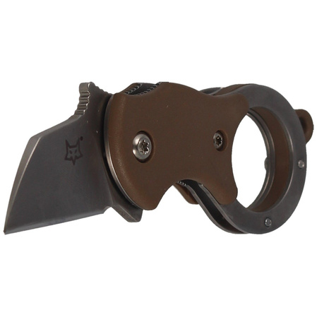 FOX Mini-TA Folding Knife FRN Coyote, Bead Blasted Blade (FX-536 CB)