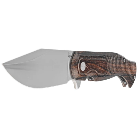 Fox Knife Eastwood Tiger Ziricote Wood, Satin CPM S90V by Gudy Van Poppel (FX-524 ZW)