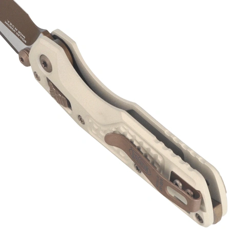 Microtech MSI Ram-Lok Mini S/E Knife Champagne Gold Frag Aluminium, Gold M390MK by Tony Marfione (210M-10FRCG-C19Z23)