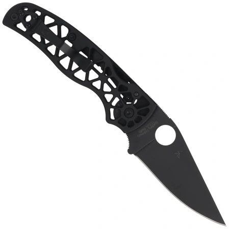 Spyderco Edgerati Knife Black Aluminum, Black DLC CPM S30V by Sal Glesser (C266BKALBKP)