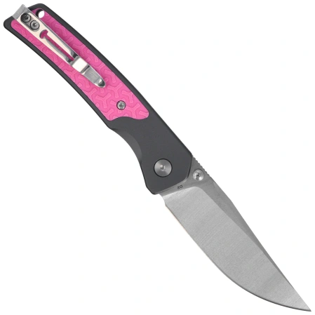 Nóż składany Bestechman Icebreaker Grey Aluminium / Pink G10, Satin D2 (BMK16B)