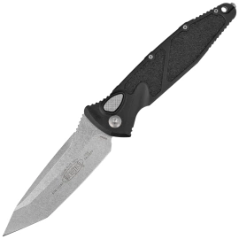 Microtech Socom Elite Auto T/E Automatic Knife Black Aluminum, Stonewashed M390 by Tony Marfione (161A-10)