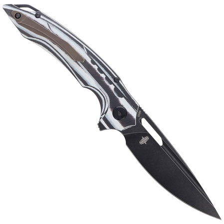 Bestech Knife Ornetta Carbon Fiber / White G10, Black Stonewash N690 by Kombou (BL02D)