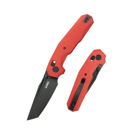 Kubey Knife Carve Red G10, Blackwashed 14C28N (KU237D)