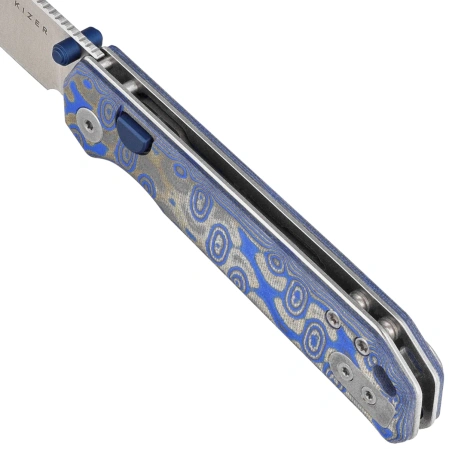 Nóż składany Kizer Begleiter 2.9 BLL Blue Vortex Micarta, Satin BD1N by Azo (V3458.2BDA1)