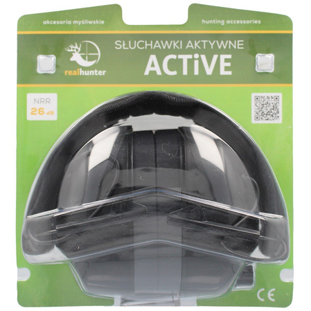 Ochronniki słuchu aktywne RealHunter Black (258-012)