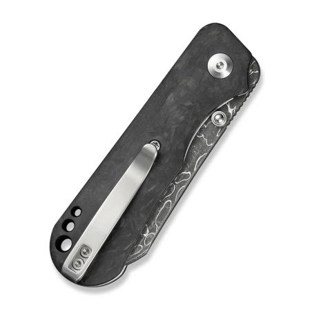 Civivi Crabby Knife Shredded Carbon Fiber, Damascus by Ken Onion Jr. (C24055-DS1)