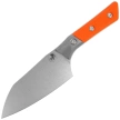 Microtech Santoku 6'' Kitchen Knife Titanium Bolster/Ember G10, Stonewashed M390MK (3200B-10EM)