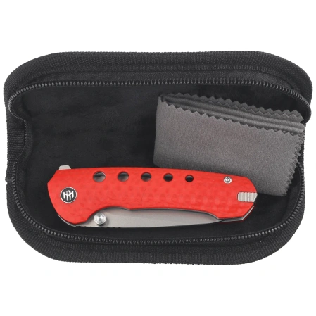 Remette BEE-R w/Titanium Toothpick Knife Red G10, Sandblasted 14C28N