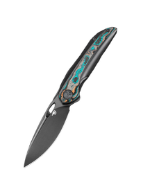 Nóż składany Bestech Senu Black Titanium / Camo Carbon Fiber, Black PVD CPM S90V by Kombou (BT2601D)