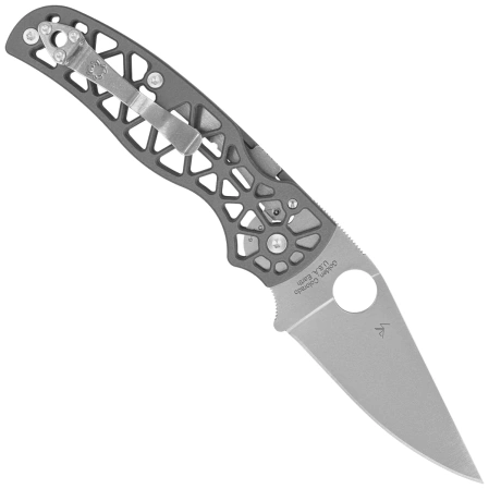 Spyderco Edgerati Knife Gray Aluminum, Satin CPM S30V by Sal Glesser (C266ALP)